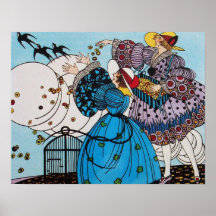 SPRING BIRDS / FASHION COSTUME DESIGNER POSTERS