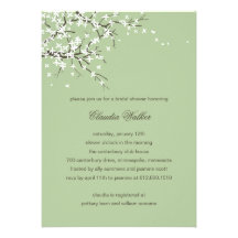 Spring Blossoms Bridal Shower Invitation (Sage)