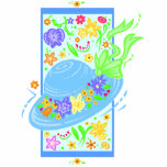 Spring Easter Bonnet and Flowers Cut Outs