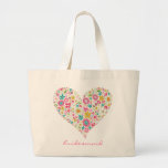Spring Flowers 2 Heart Wedding Bridal Custom Bag