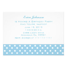 Spring Flowers and Polka Dot Party Invitations