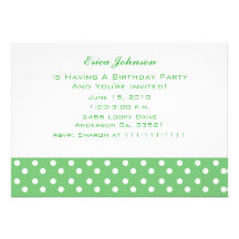 Spring Flowers and Polka Dot Party Invitations