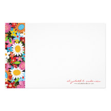 Spring Flowers Garden Note Card Custom Stationery