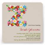 Spring Flowers Monogram Chic Bridal Shower Invite invitations
