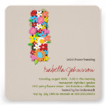 Spring Flowers Monogram Chic Bridal Shower Invite invitations