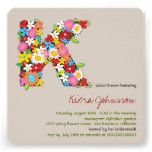 Spring Flowers Monogram Chic Bridal Shower Invite