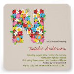 Spring Flowers Monogram Chic Bridal Shower Invite invitations