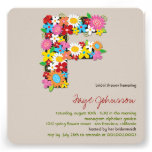 Spring Flowers Monogram Chic Bridal Shower Invite invitations
