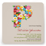 Spring Flowers Monogram Chic Bridal Shower Invite invitations