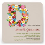 Spring Flowers Monogram Chic Bridal Shower Invite invitations