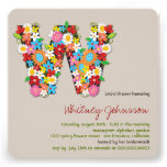Spring Flowers Monogram Chic Bridal Shower Invite invitations