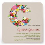 Spring Flowers Monogram Chic Bridal Shower Invite