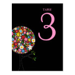 Spring Flowers Pop Tree Table Number Postcard