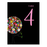 Spring Flowers Pop Tree Table Number Postcard