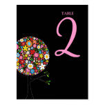 Spring Flowers Pop Tree Table Number Postcard