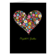 Spring Flowers Valentine Heart Invitation Card
