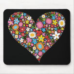 Spring Flowers Valentine Heart Love Fun Mousepad