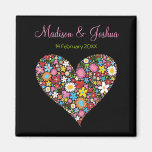 Spring Flowers Valentine Heart Save Date Magnet