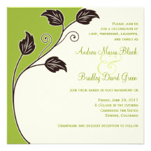 Spring Green and Ivory Wedding Invitation