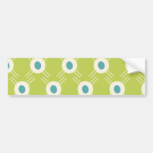 Spring Lime Green Blue Circles Mother's Day Gift Bumper Stickers