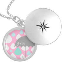 Spring Showers Umbrella Initials  gift Necklace