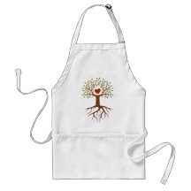 Spring tree with heart and roots aprons
