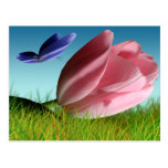 Spring Tulip And Butterfly Postcard