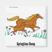 Springtime Romp Fridge Magnet
