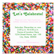Sprinkles Party Invitations