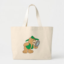 Spying Detective Bear Canvas Bags