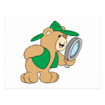 Spying Detective Bear Post Cards