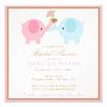 Square Blue Elephant Bridal Shower Invitation