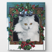 SQUARE CHRISTMAS CROWN WITH HOLLYBERRIES AND BELLS PHOTO PLAQUES