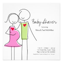 Square Coed Baby Shower Invitations, 5x5