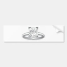 Square Diamond Ring Bumper Sticker