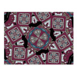 Square Floral Kaleidoscope Postcard