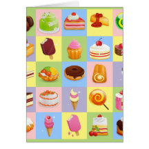 Squares of Treats Greeting Cards