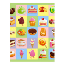 Squares of Treats Postcard
