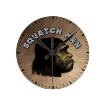 Squatch Man Round Wallclock