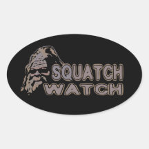 Squatch Watch - Cool Sasquatch Face Oval Stickers