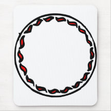 squiggle peppers round frame mousemat