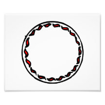squiggle peppers round frame photo print