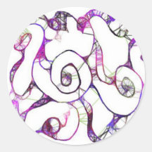 Squiggles Colour Round Sticker