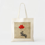 Squirrel and heart balloons bag