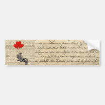 Squirrel and heart balloons bumper sticker