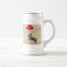 Squirrel and heart balloons mugs