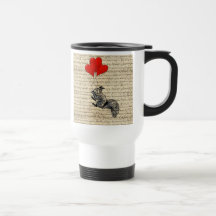 Squirrel and heart balloons mugs