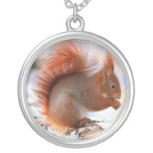 Squirrel and Winter Necklace