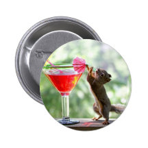 Squirrel Drinking Cocktail Pins