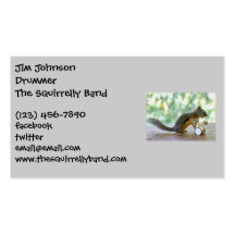 Squirrel Playing Drums Business Cards